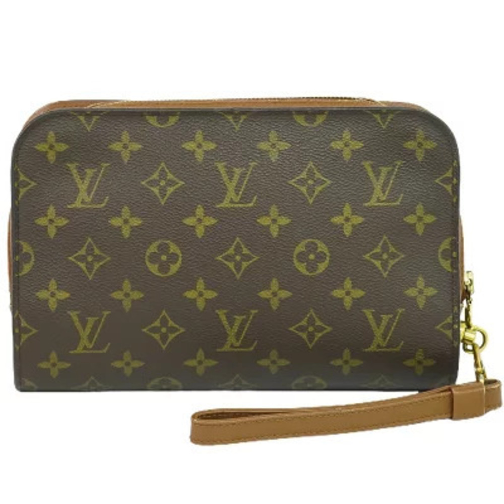 Louis Vuitton LV Orsay Monogram Clutch Bag Shoulder Brown